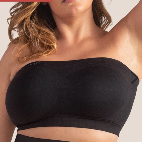 SHAPERMINT ESSENTIALS CONVERTIBLE STRAPLESS BANDEAU BRA - BLACK- SIZE XL/TG - Picture 2 of 13